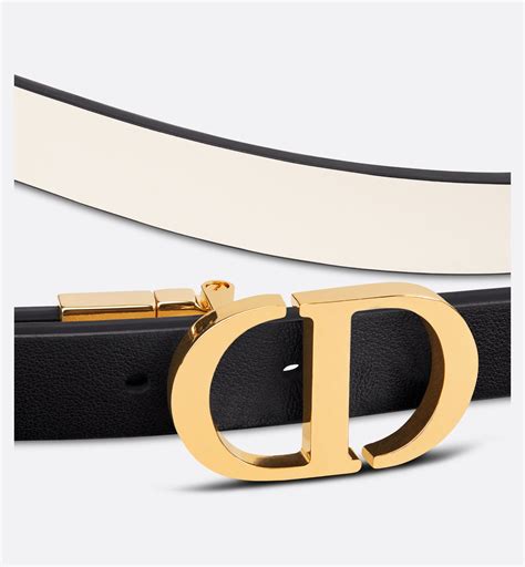 CHRISTIAN DIOR Metallic Calfskin 30 Montaigne Reversible Belt .